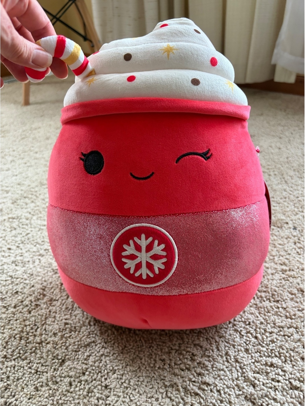NWT 12” Squishmallows Tinsley the Peppermint Latte Christmas Holiday Plush Toy